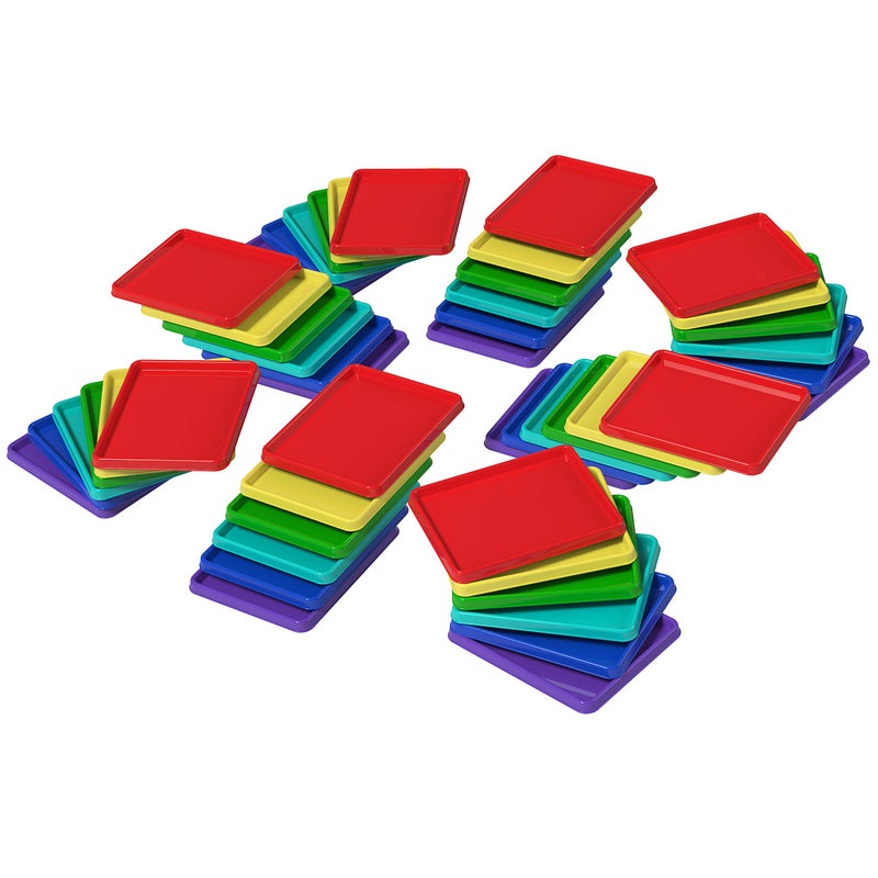 Storex Small Craft & Activity Tray â€“ Plastic Arts and Crafts Organzier for Paint, Beads and Slime, Assorted Primary Colors, 48-Pack (00400E48C) - Image 1